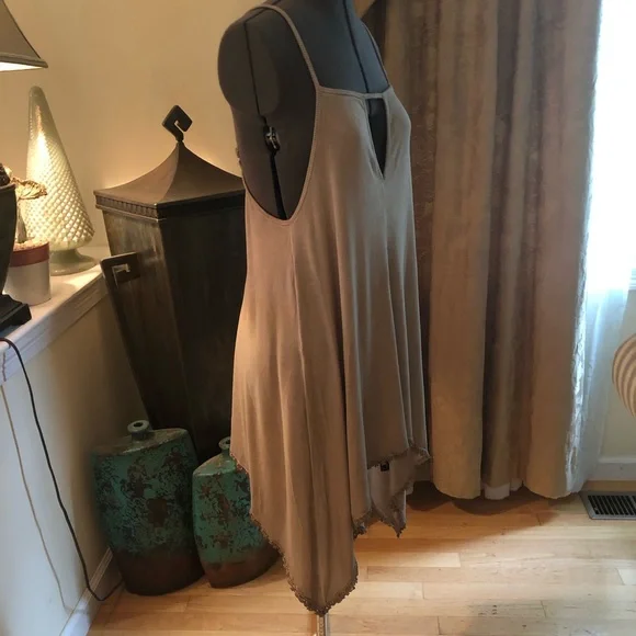 POL Washed Jersey Swing Dress/Tunic Beige Latte S and M - Picture 8 of 12